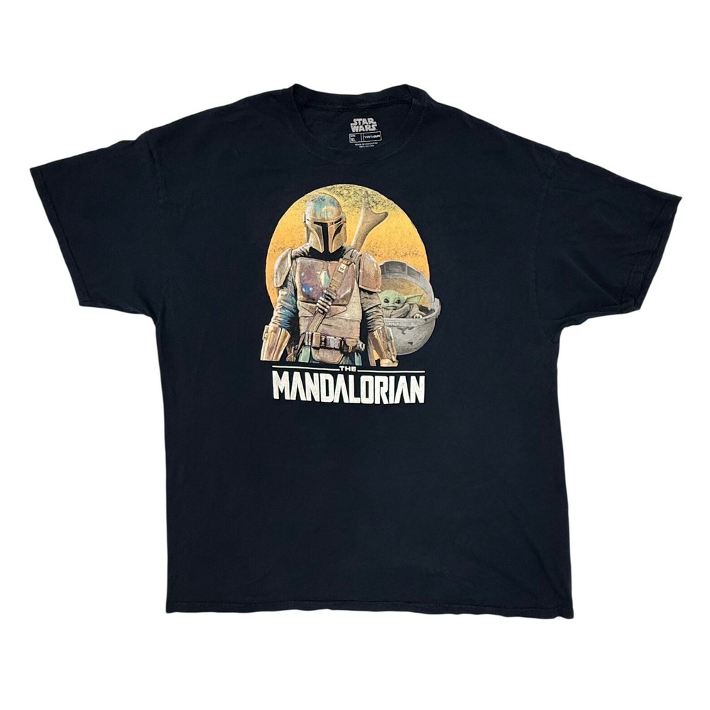 Star Wars The Mandalorian Grogu Graphic T-Shirt Mens XL Black Fifth Sun Cotton